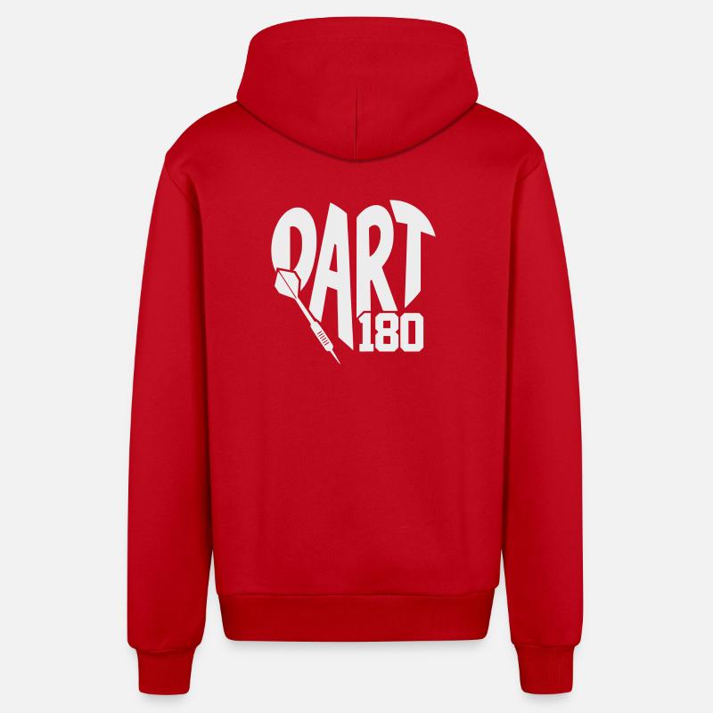 Dart 180 Art & Dart Design - Veste à capuche bio décontractée fabriquée en UE - rouge