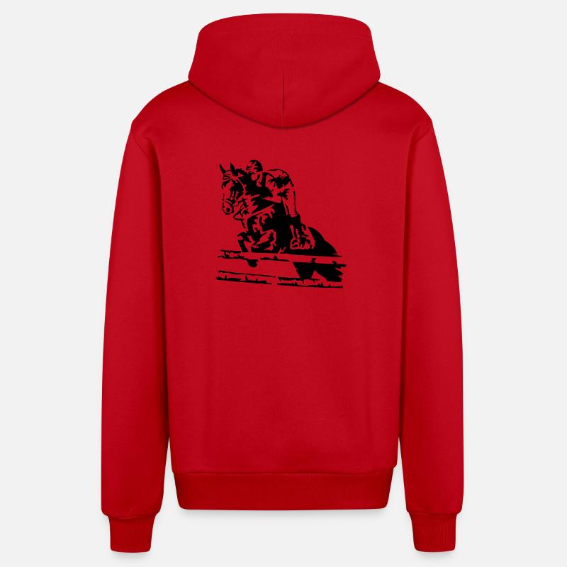 course - Veste à capuche bio décontractée fabriquée en UE - rouge