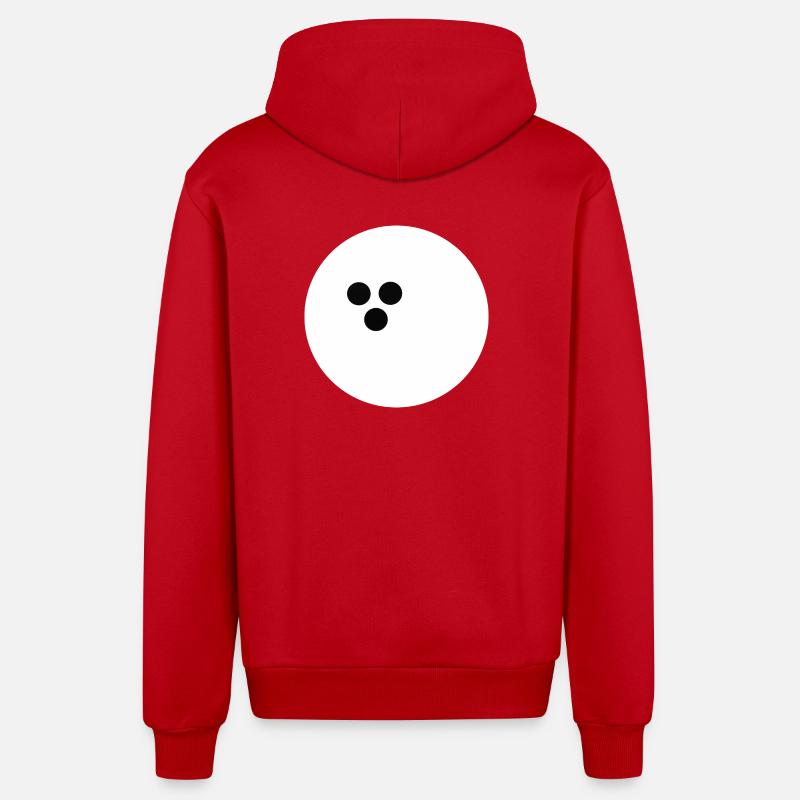 Boule de bowling, Bowling - Veste à capuche bio décontractée fabriquée en UE - rouge