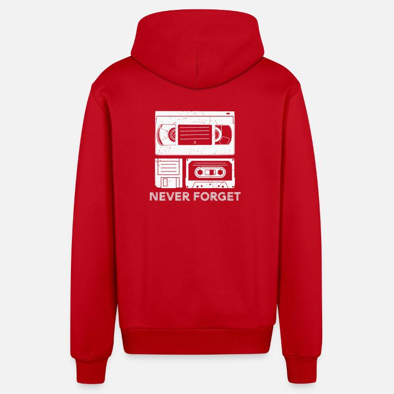 Conception créative de cassette - Veste à capuche bio décontractée fabriquée en UE - rouge