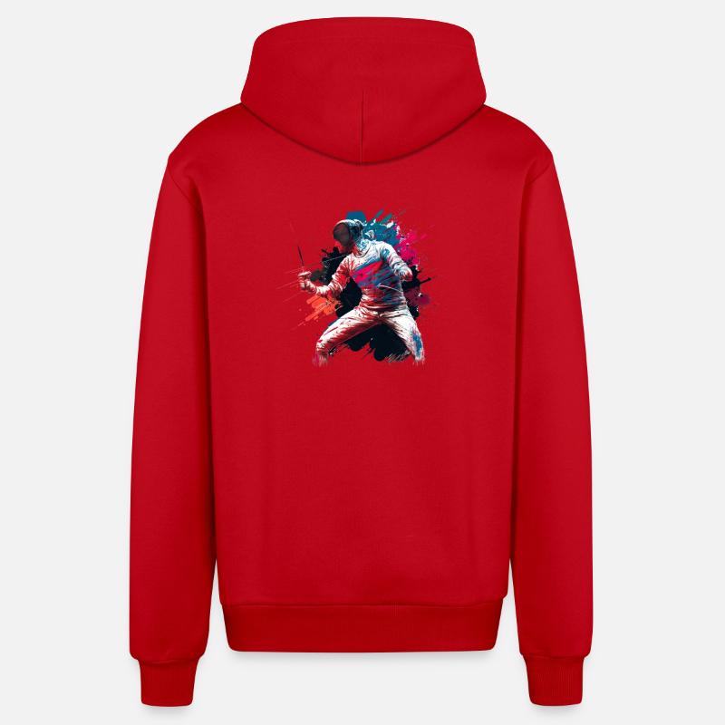 Couleur Explosif Escrimeur Graffiti - Veste à capuche bio décontractée fabriquée en UE - rouge
