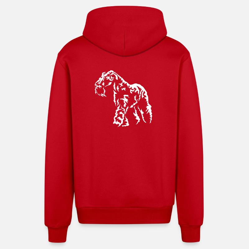 Kerry Blue Terrier « Édition Noire » - Veste à capuche bio décontractée fabriquée en UE - rouge