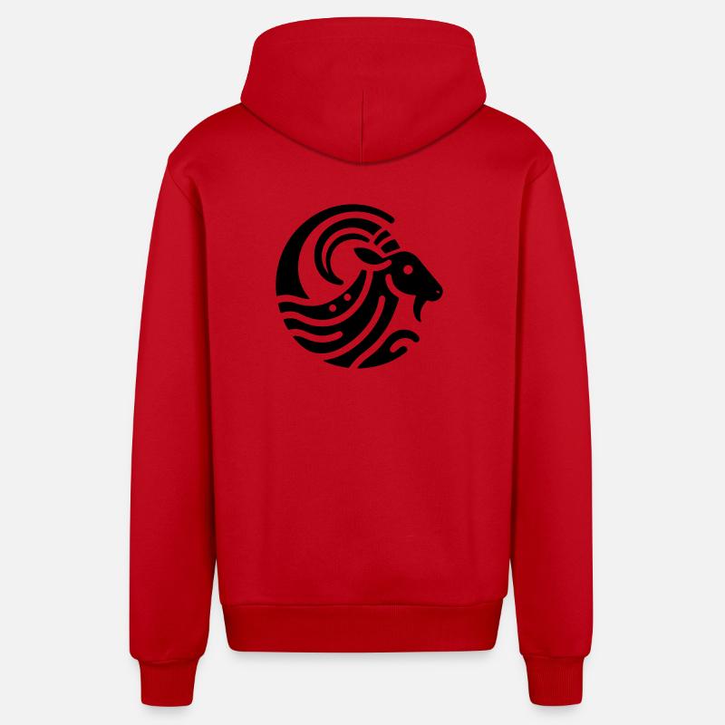Widder 2 - Organic Relaxed Kapuzenjacke Made in EU - Rot