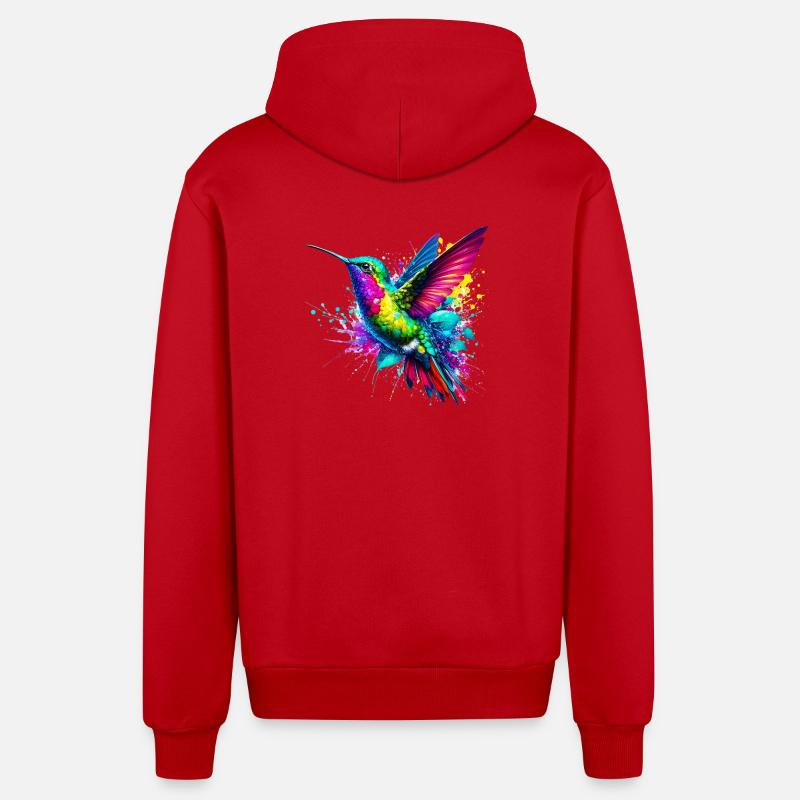 Colibri - Veste à capuche bio décontractée fabriquée en UE - rouge