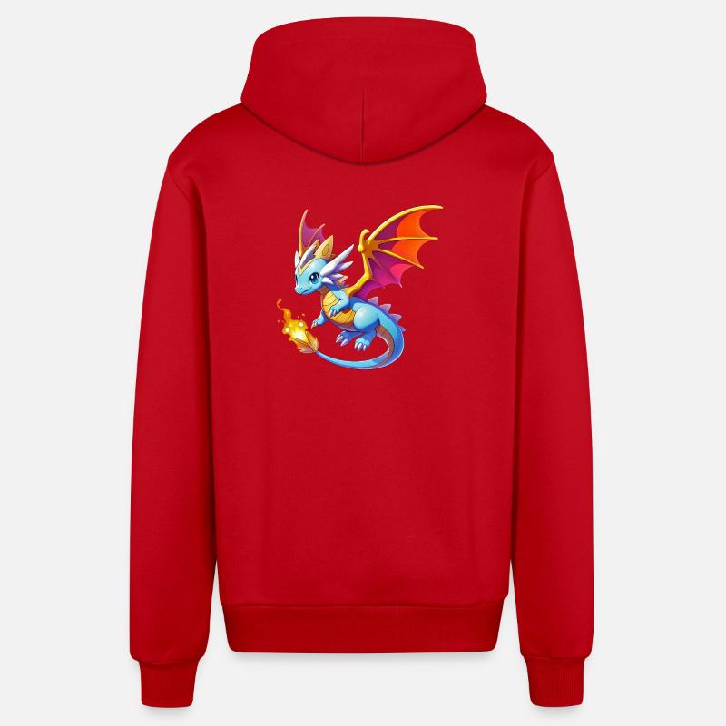 Dragon - Veste à capuche bio décontractée fabriquée en UE - rouge