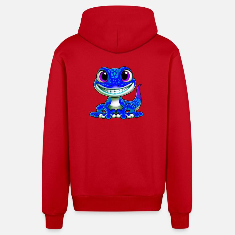 Gecko - Veste à capuche bio décontractée fabriquée en UE - rouge