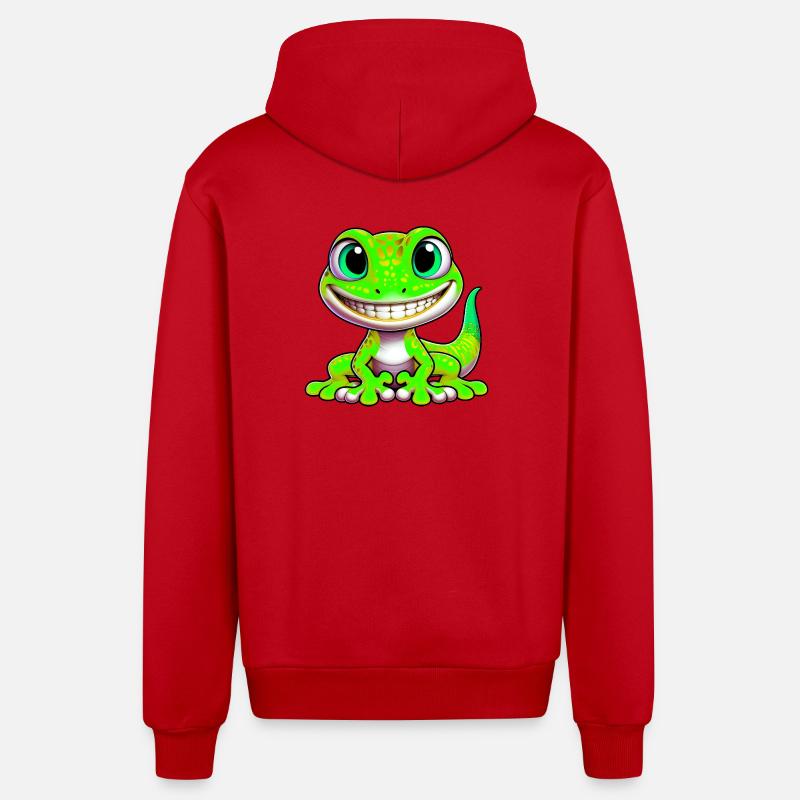 Gecko - Veste à capuche bio décontractée fabriquée en UE - rouge