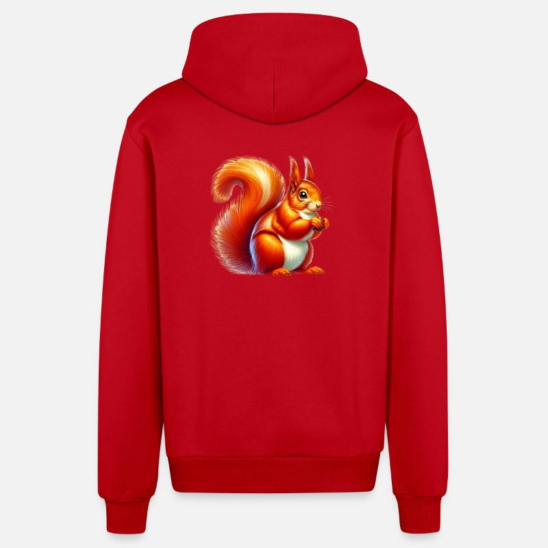 Eichhörnchen - Organic Relaxed Kapuzenjacke Made in EU - Rot