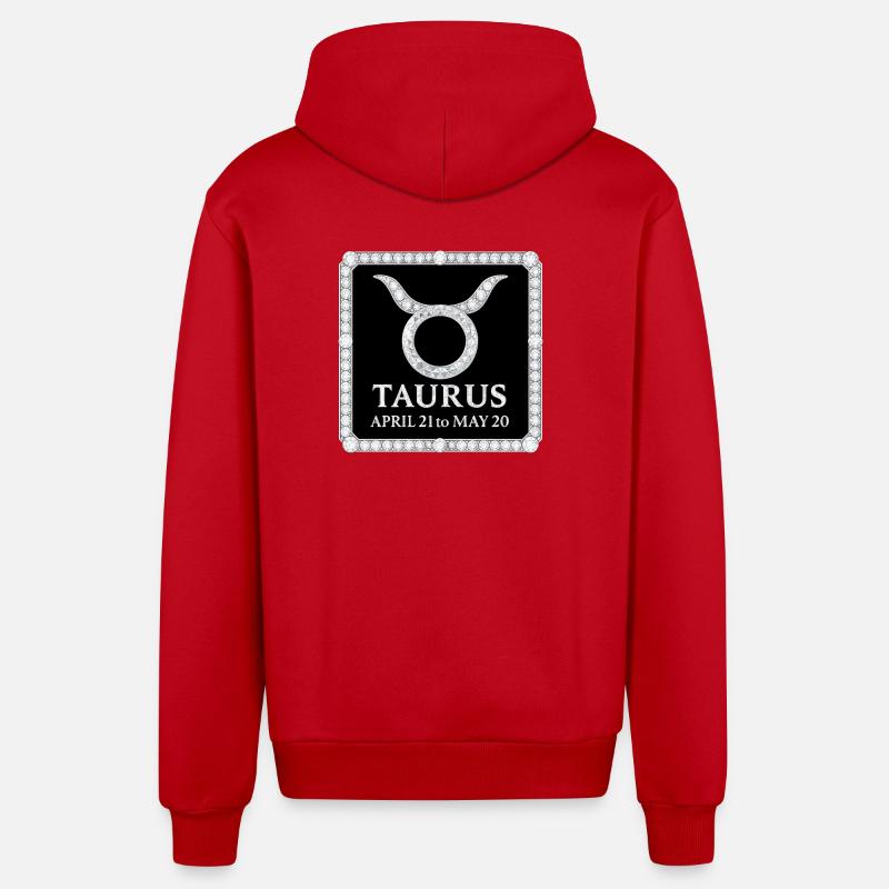 Sternzeichens Stier - Organic Relaxed Kapuzenjacke Made in EU - Rot