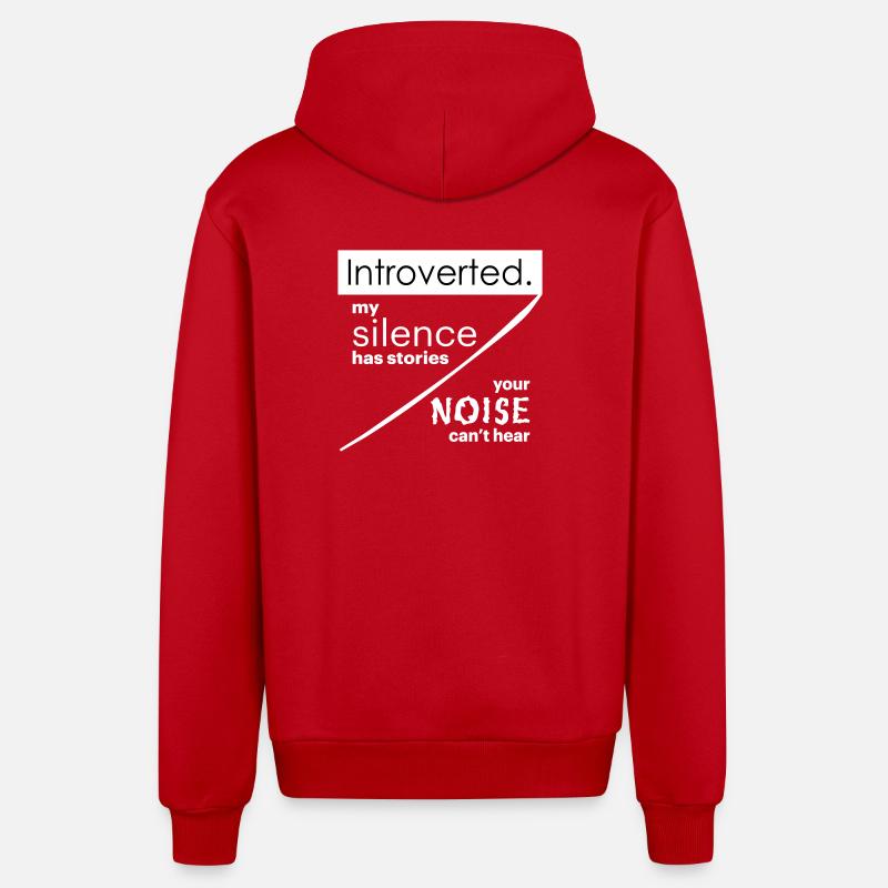 Citations d’introverti - Veste à capuche bio décontractée fabriquée en UE - rouge