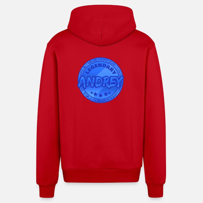 Andrey - Veste à capuche bio décontractée fabriquée en UE - rouge