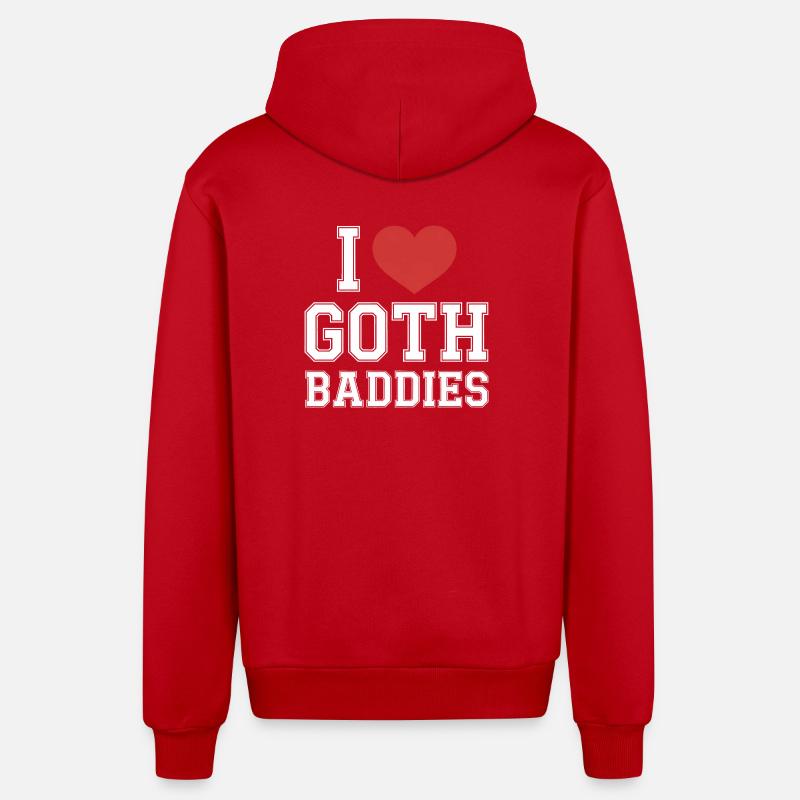 Ich liebe Goth-Bösewichte - Organic Relaxed Kapuzenjacke Made in EU - Rot