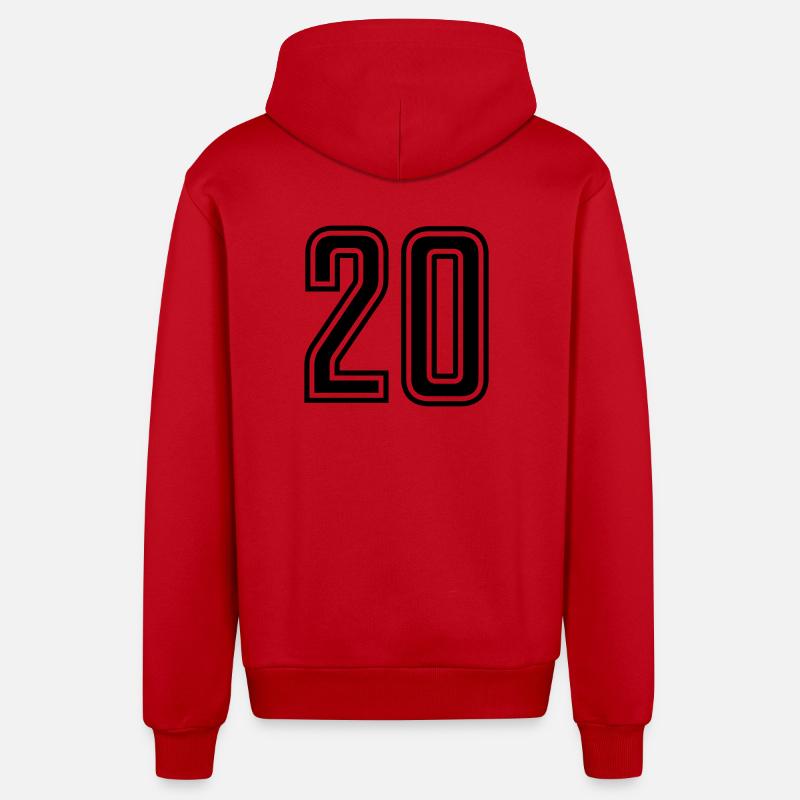 20 - Veste à capuche bio décontractée fabriquée en UE - rouge
