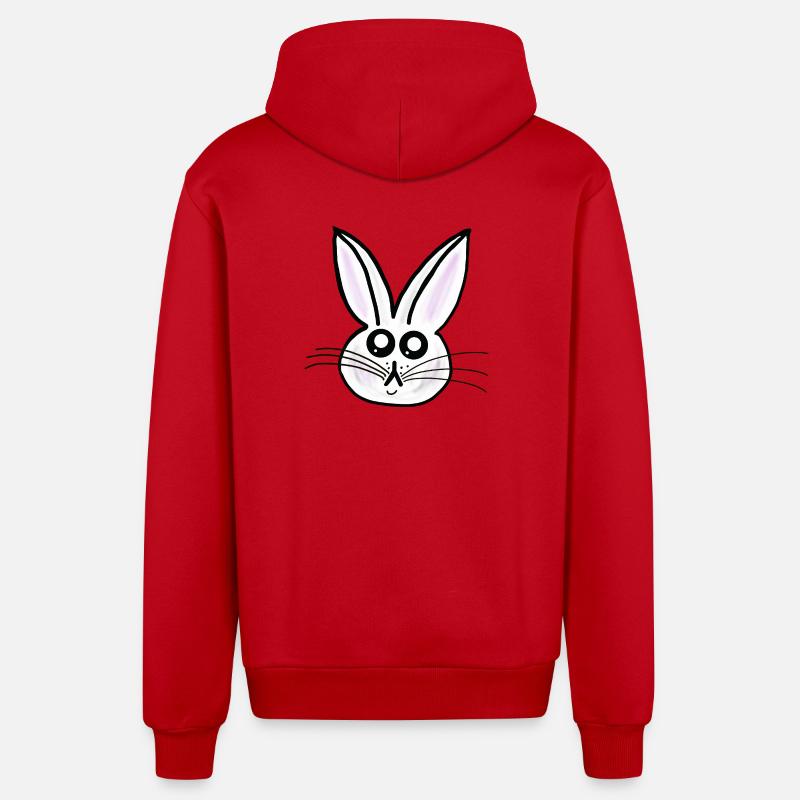 Lapin Lapin de Pâques Lapin - Veste à capuche bio décontractée fabriquée en UE - rouge