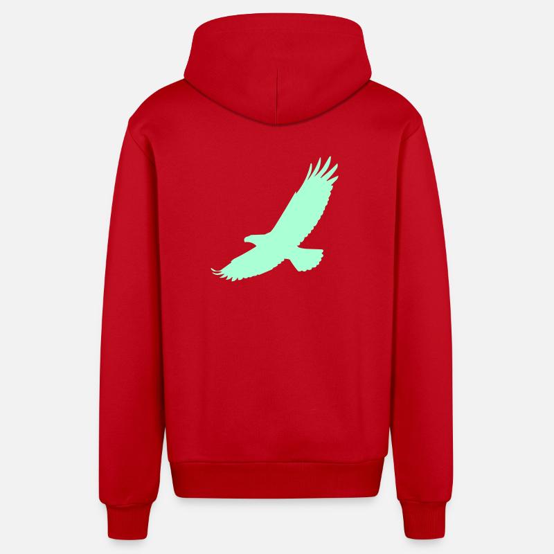 Faucon en vol - Veste à capuche bio décontractée fabriquée en UE - rouge