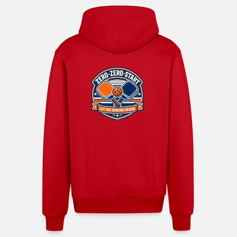 Zero-Zero-Start Trinkbadge - Organic Relaxed Kapuzenjacke Made in EU - Rot