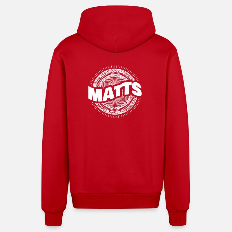 Matts - Veste à capuche bio décontractée fabriquée en UE - rouge