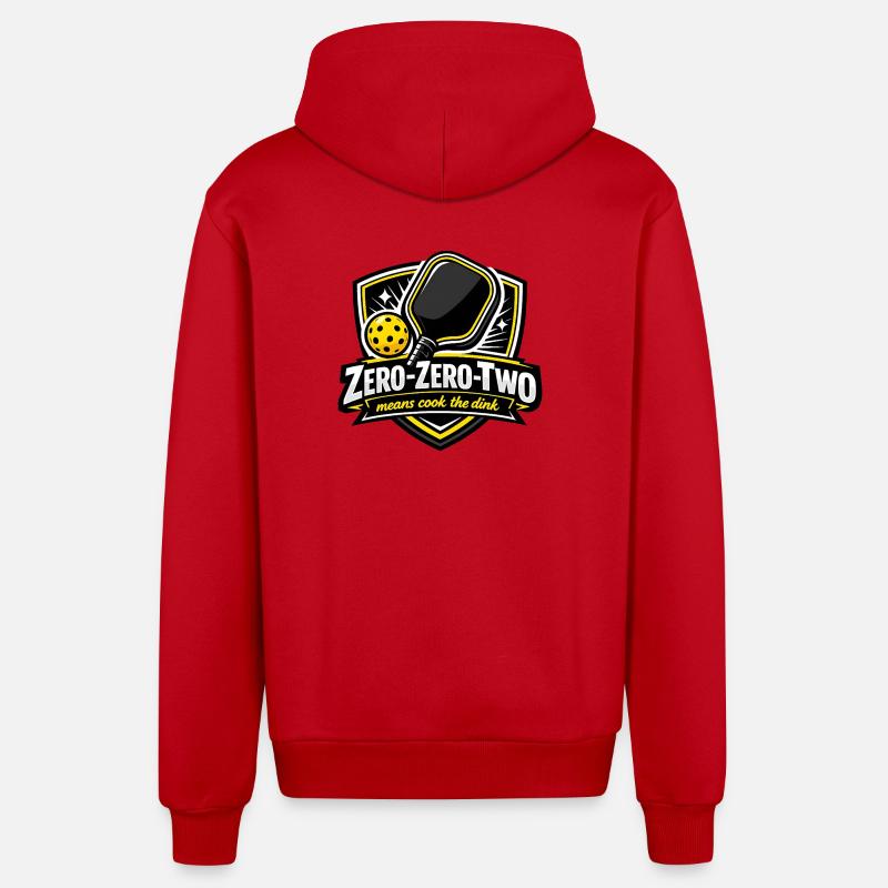 Zero-Zero-Two Pingpong Sieg Design - Organic Relaxed Kapuzenjacke Made in EU - Rot