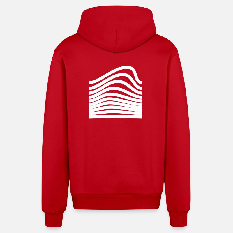Conception ondulée et audacieuse - Veste à capuche bio décontractée fabriquée en UE - rouge