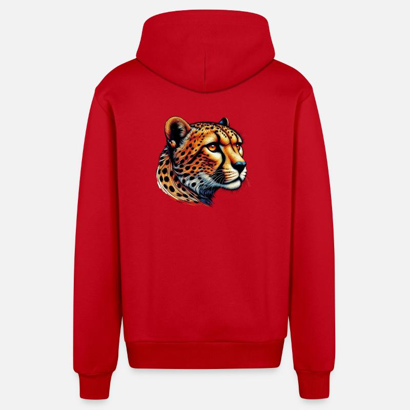 Guépard - Veste à capuche bio décontractée fabriquée en UE - rouge