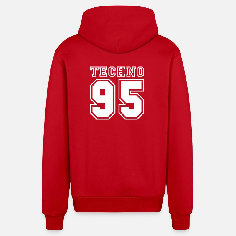 TECHNO 95 - Organic Relaxed Kapuzenjacke Made in EU - Rot