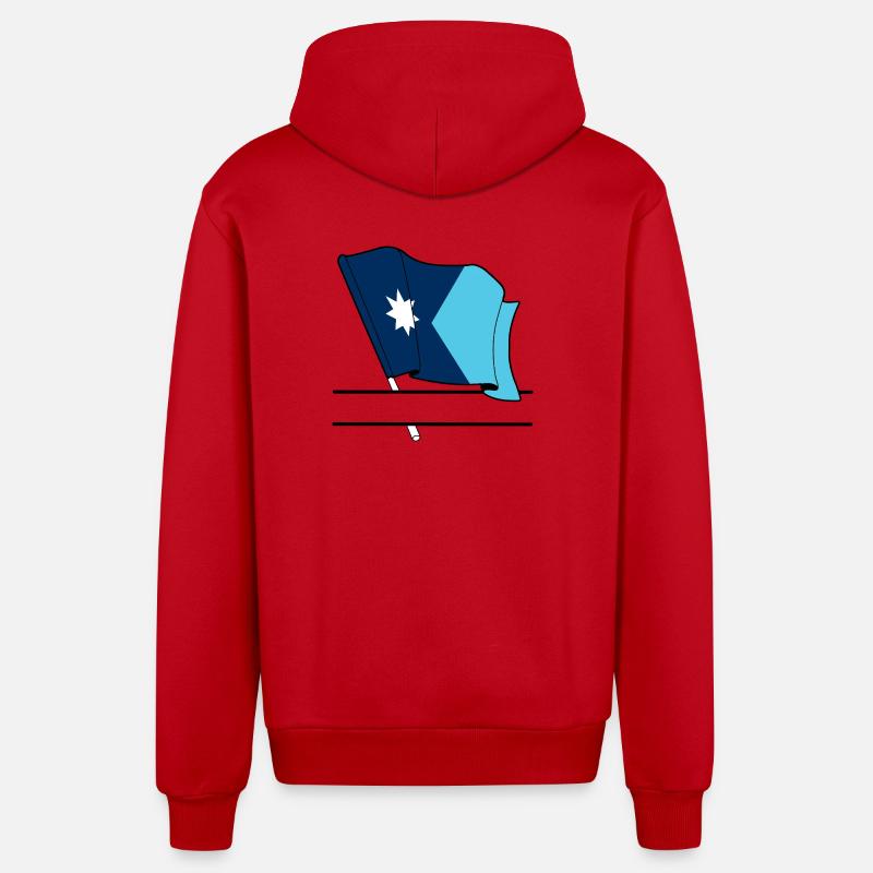 Drapeau Minnesota bannière de texte - Veste à capuche bio décontractée fabriquée en UE - rouge