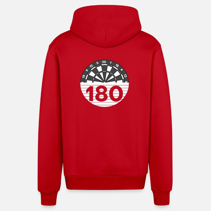One hundred and eighty points - Organic Relaxed Hooded Jacket Made in EU - red