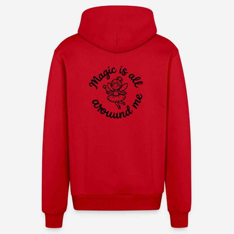 Fée - Veste à capuche bio décontractée fabriquée en UE - rouge