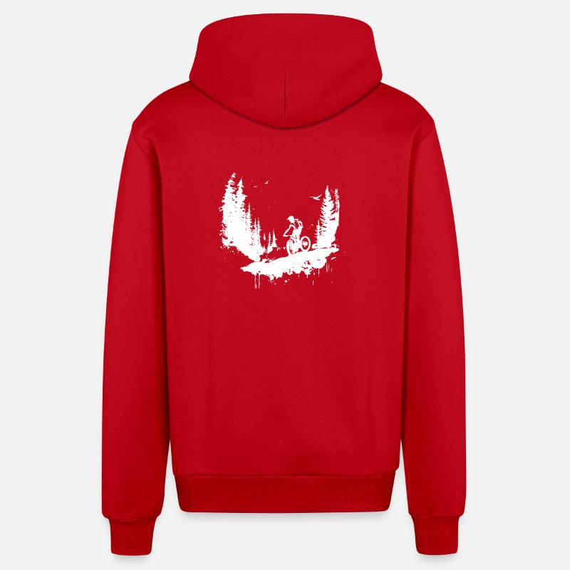 Dessin VTT - Veste à capuche bio décontractée fabriquée en UE - rouge