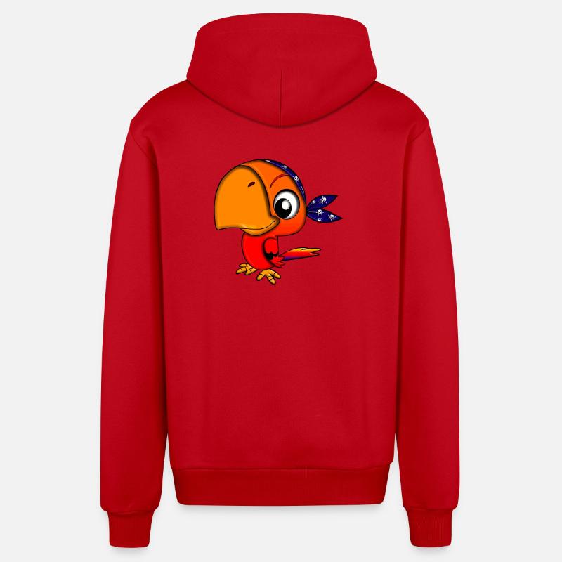 pirates pirates de Parrot - Veste à capuche bio décontractée fabriquée en UE - rouge