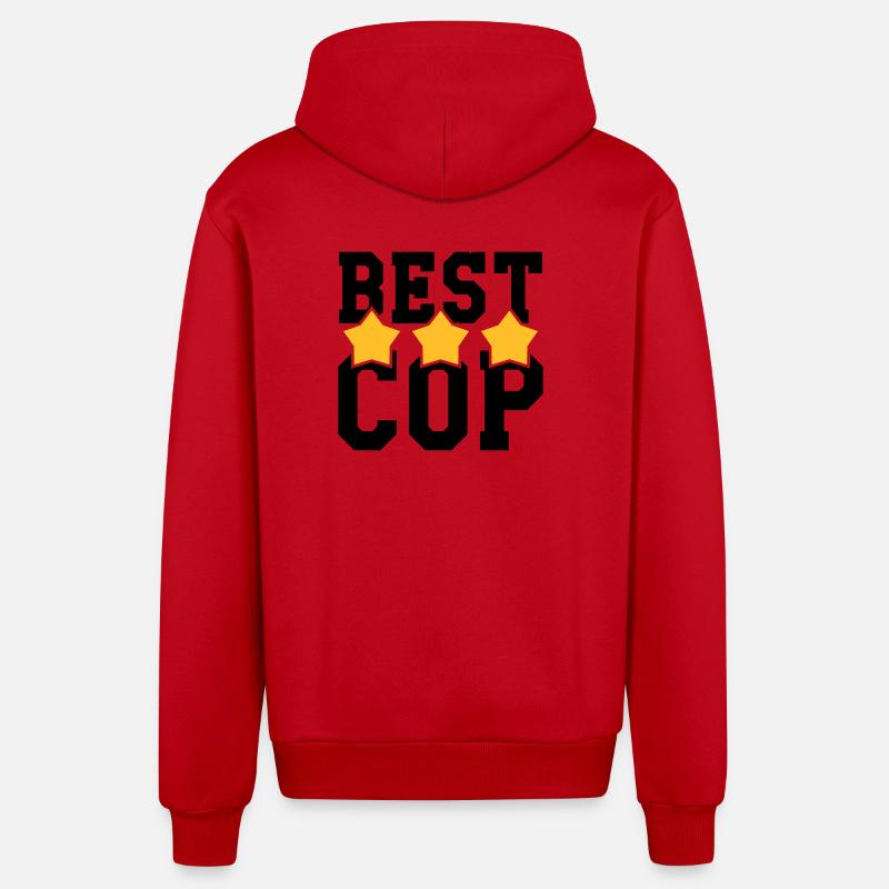 Best Cop ! - Veste à capuche bio décontractée fabriquée en UE - rouge