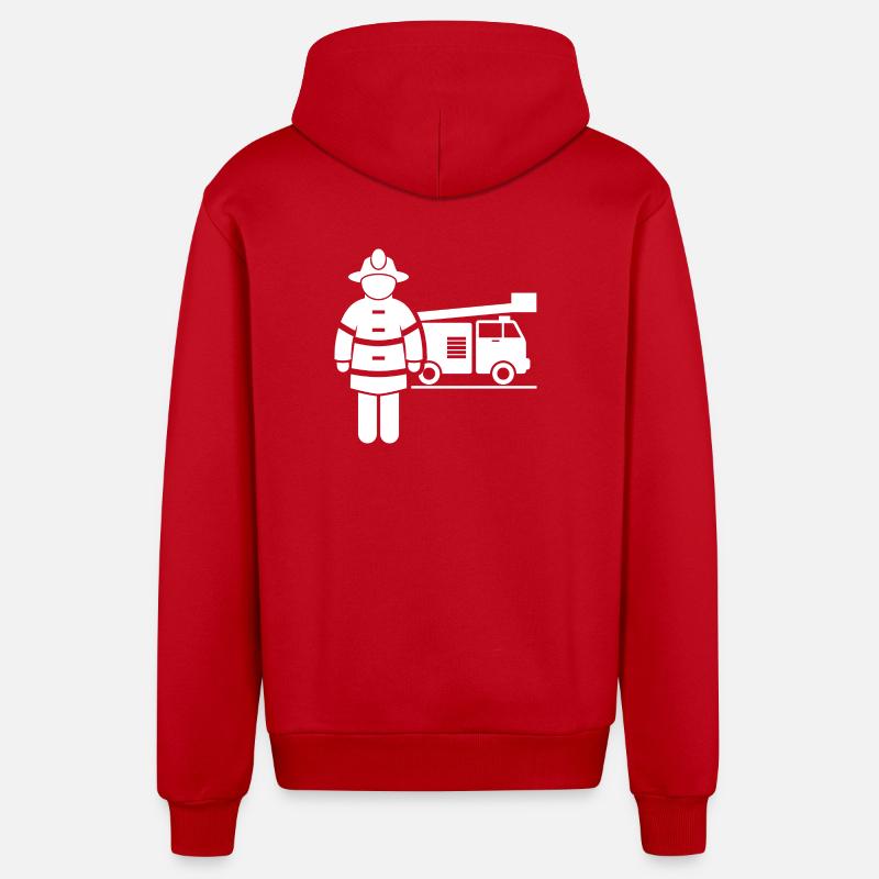 Feuerwehrmann Floriansjünger Brandbekämpfer - Organic Relaxed Kapuzenjacke Made in EU - Rot