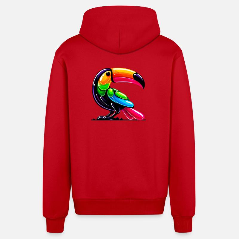 Toucan - Veste à capuche bio décontractée fabriquée en UE - rouge