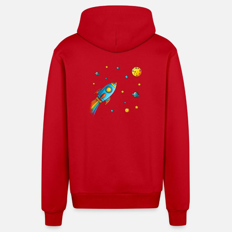 Espace d’aventure - Veste à capuche bio décontractée fabriquée en UE - rouge
