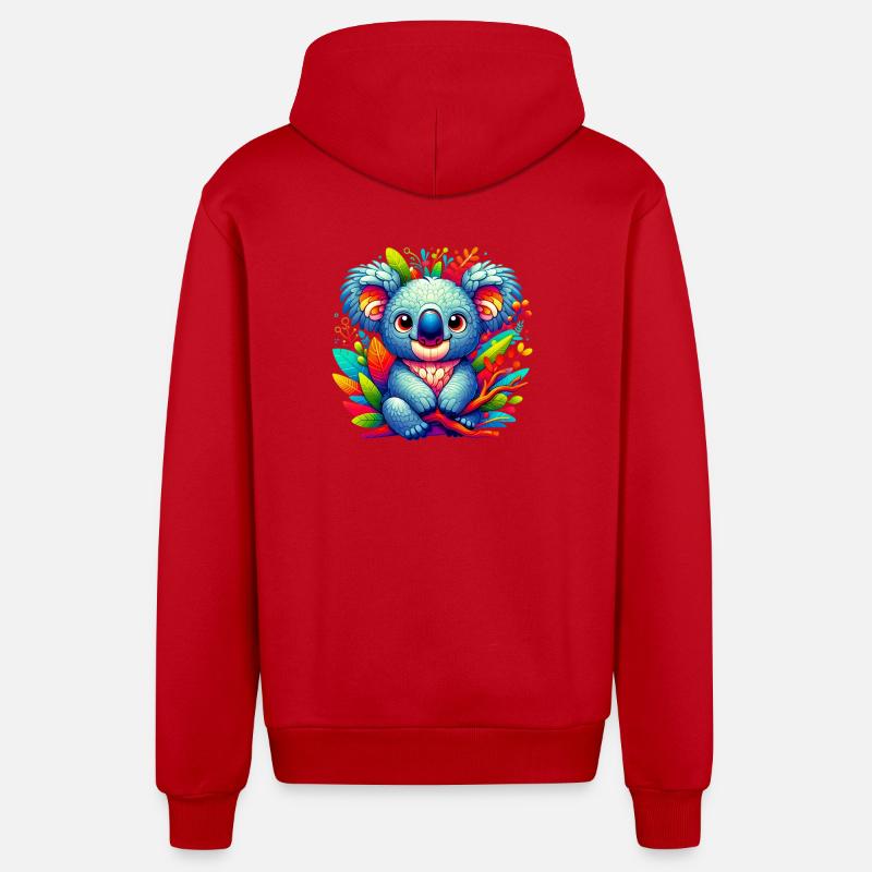 Koala - Organic Relaxed Hooded Jacket Made in EU - red