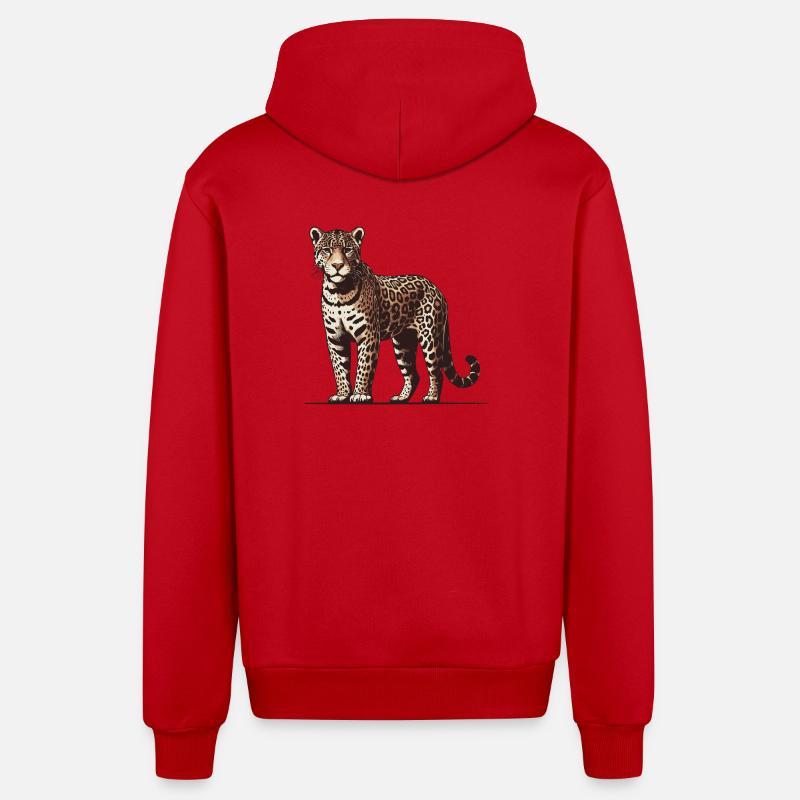 Jaguar - Veste à capuche bio décontractée fabriquée en UE - rouge