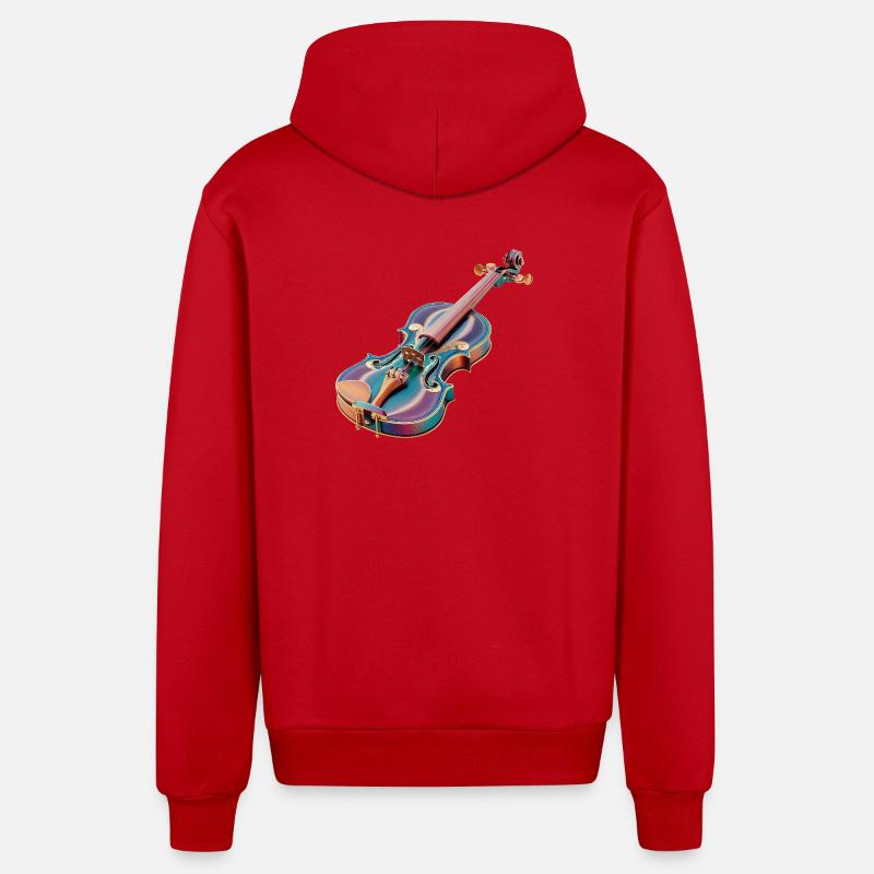 Regenbogen Geigen-Kunst - Organic Relaxed Kapuzenjacke Made in EU - Rot