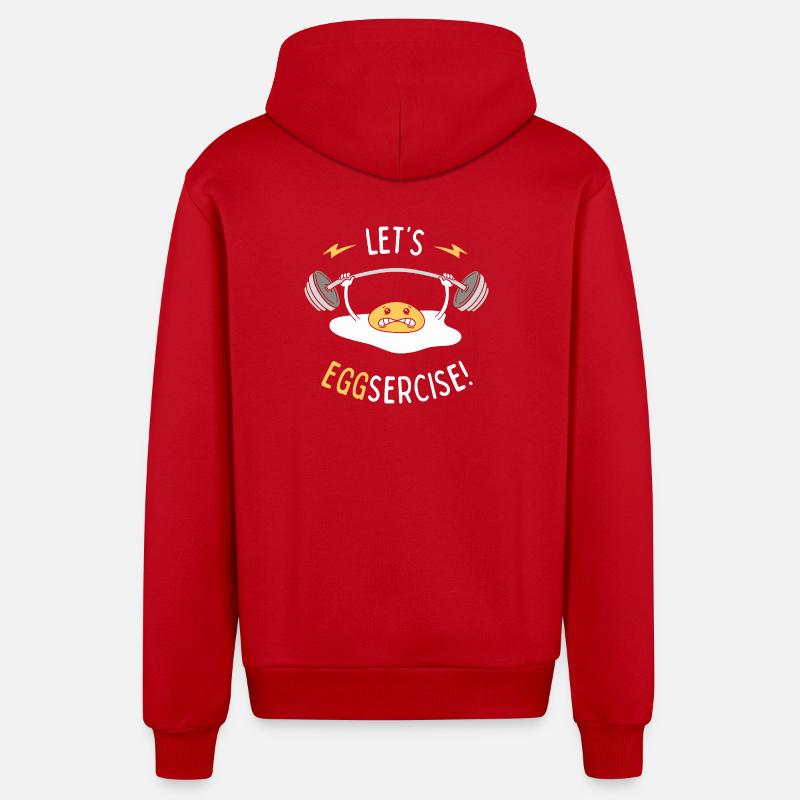 Lasst uns Eggsercise! - Organic Relaxed Kapuzenjacke Made in EU - Rot
