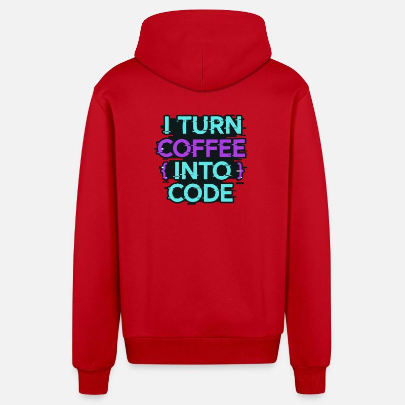 Ich verwandle Kaffee in Code - Organic Relaxed Kapuzenjacke Made in EU - Rot