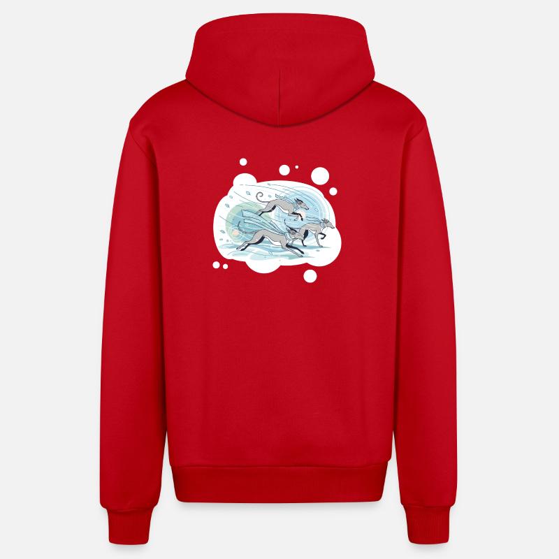 Windhunde - Organic Relaxed Kapuzenjacke Made in EU - Rot