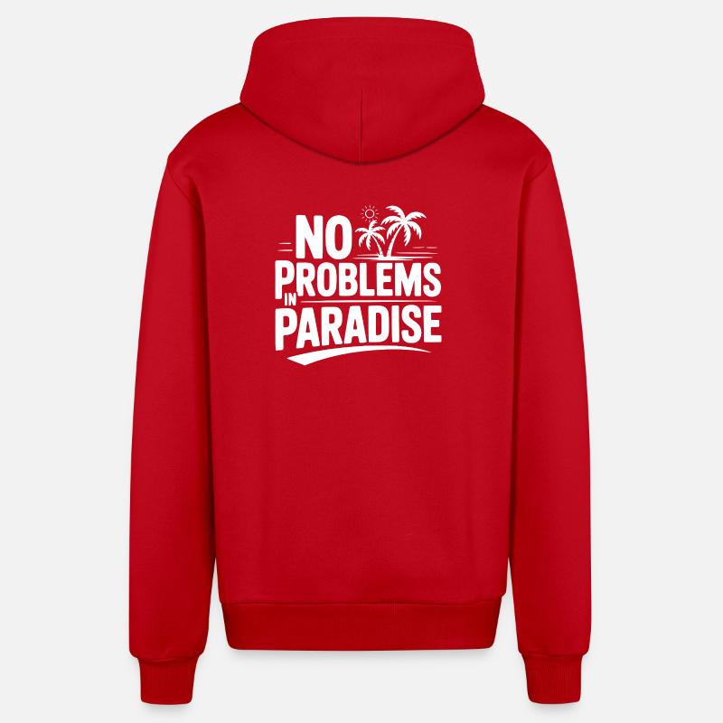 No Problems in Paradise - Organic Relaxed Hooded Jacket Made in EU - red