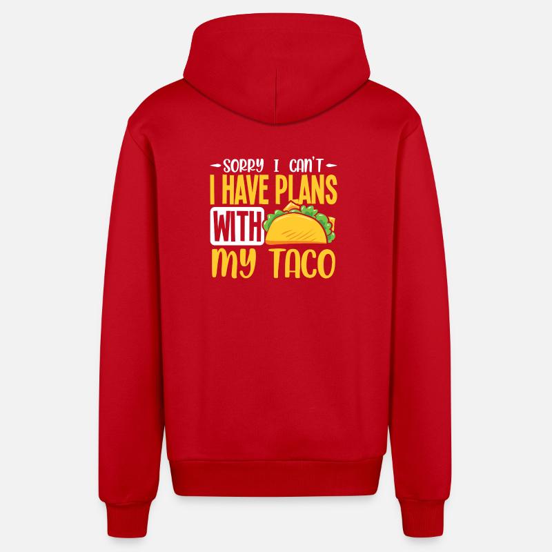 Tacos à propos d’une fête Tacos - Veste à capuche bio décontractée fabriquée en UE - rouge