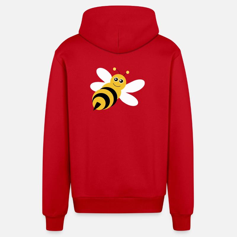 Bee Bee Beekeeper Gift Christmas - Organic Relaxed Hooded Jacket Made in EU - red