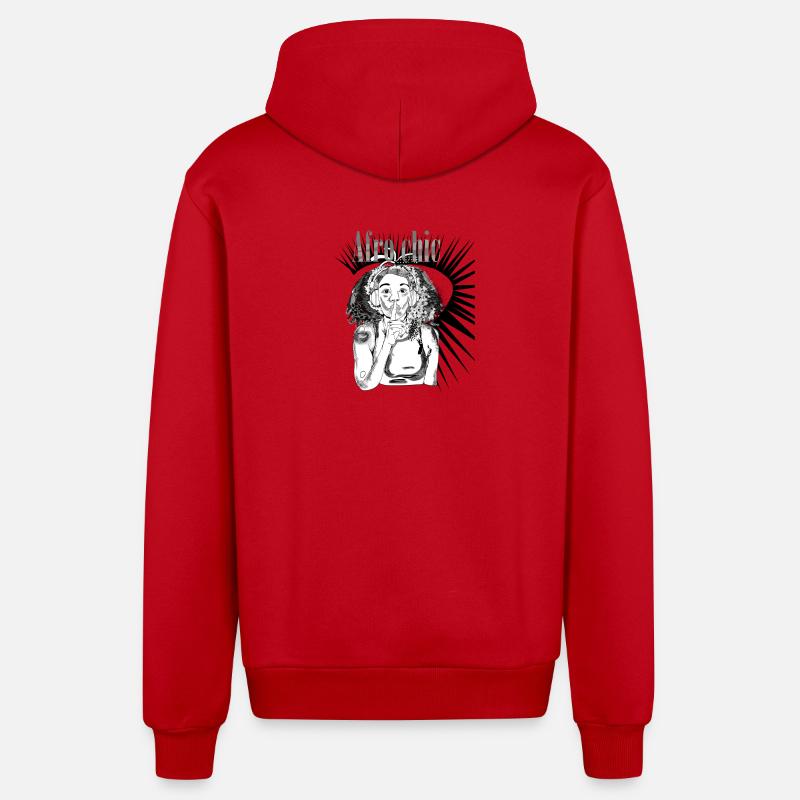 Afro-Chic-Vecter-Kunst - Organic Relaxed Kapuzenjacke Made in EU - Rot