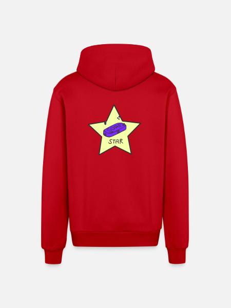 Soapstar - Organic Relaxed Hooded Jacket Made in EU - red