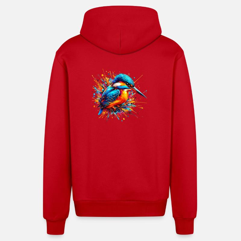 Eisvogel - Organic Relaxed Kapuzenjacke Made in EU - Rot