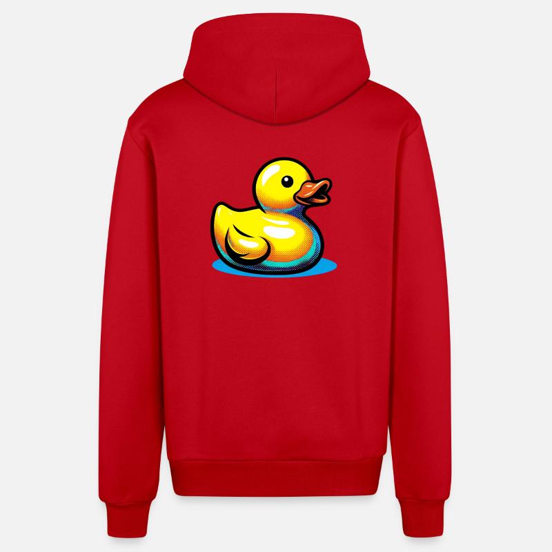Caneton Canard Canard Canard - Veste à capuche bio décontractée fabriquée en UE - rouge