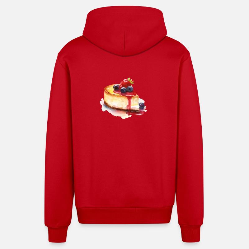 Gâteau au fromage aquarelle Baies - Veste à capuche bio décontractée fabriquée en UE - rouge