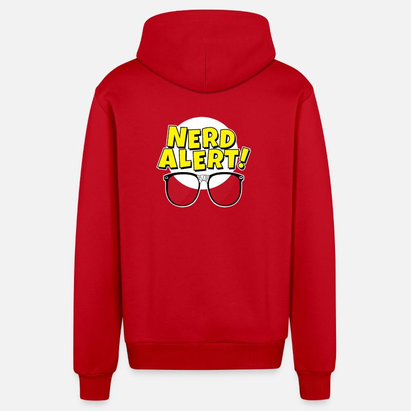 Nerd Alert Pop Brille - Organic Relaxed Kapuzenjacke Made in EU - Rot