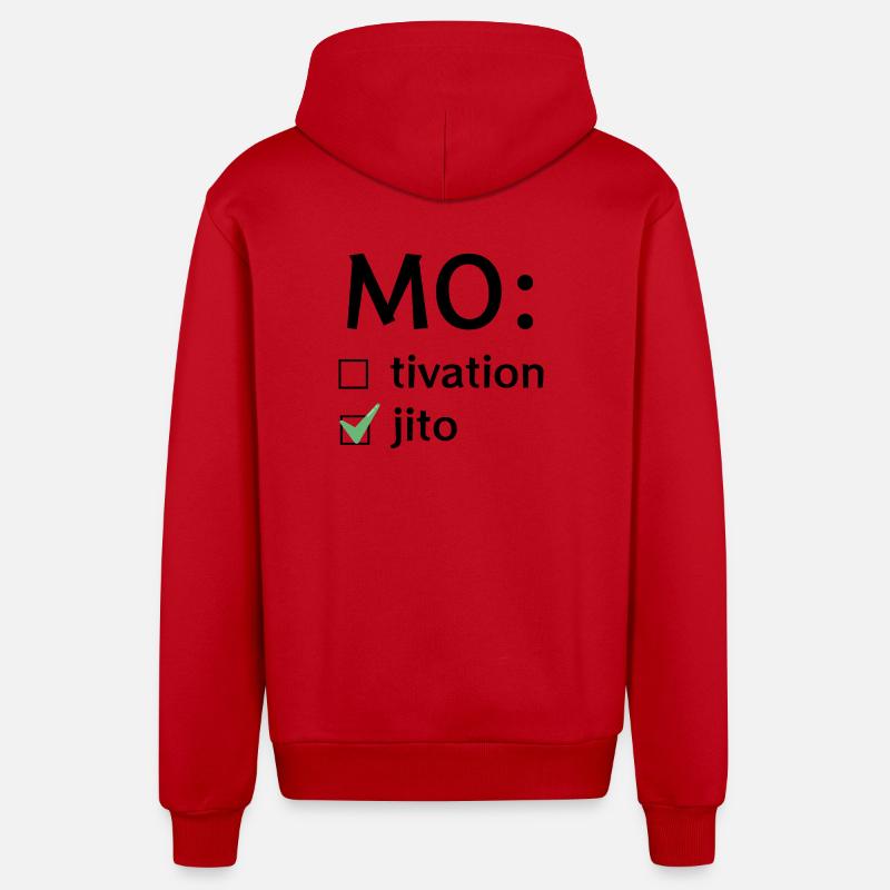 Motivation oder Mojito - Organic Relaxed Kapuzenjacke Made in EU - Rot